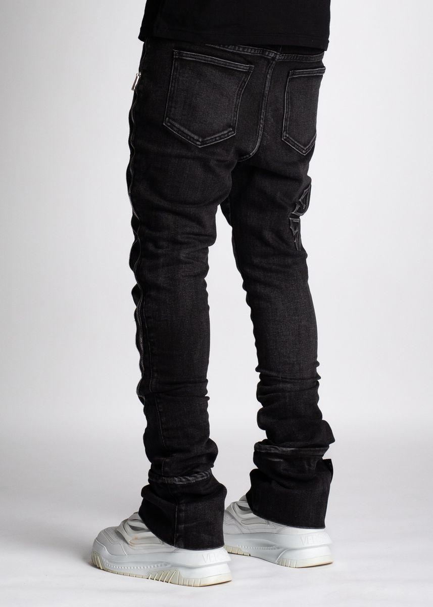GUAPI Jeans - Iron Grey Stacked Zipper Denim - Black GUAPI Jeans - Iron Grey Stacked Zipper Denim - Black