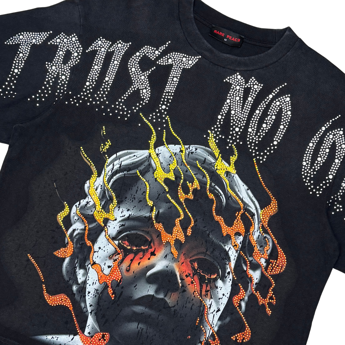 Rare Peace T-Shirt - Trust Noone Tee w/ Rhinestone Detail - Black Rare Peace T-Shirt - Trust Noone Tee w/ Rhinestone Detail - Black