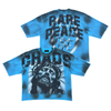 Rare Peace T-Shirt - Chaos Washed Tee w/ Rhinestone Detail - Carolina Blue- RT6047
