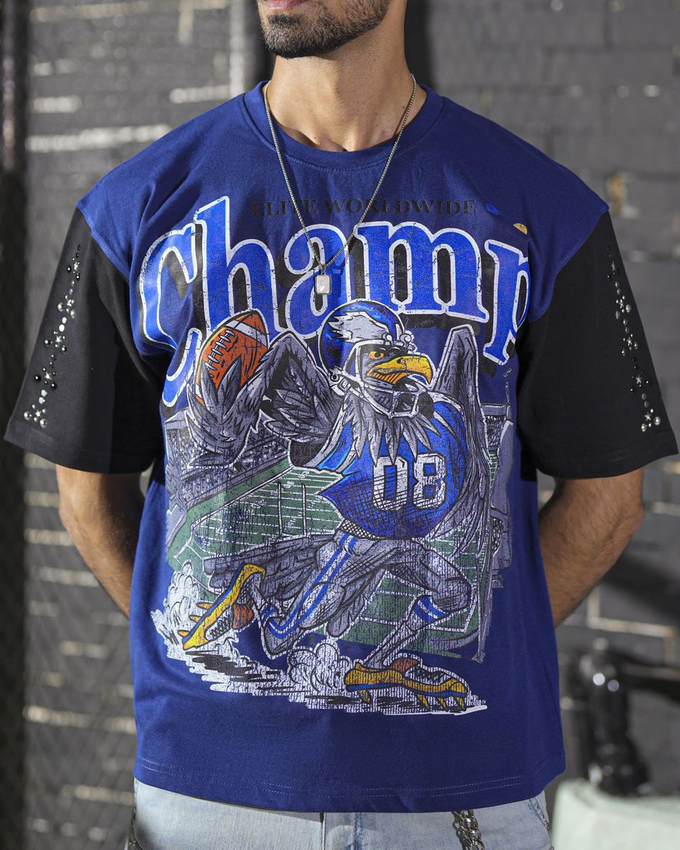 Elite T-Shirt - Champ Premium Embellished - Blue - 1121-D
