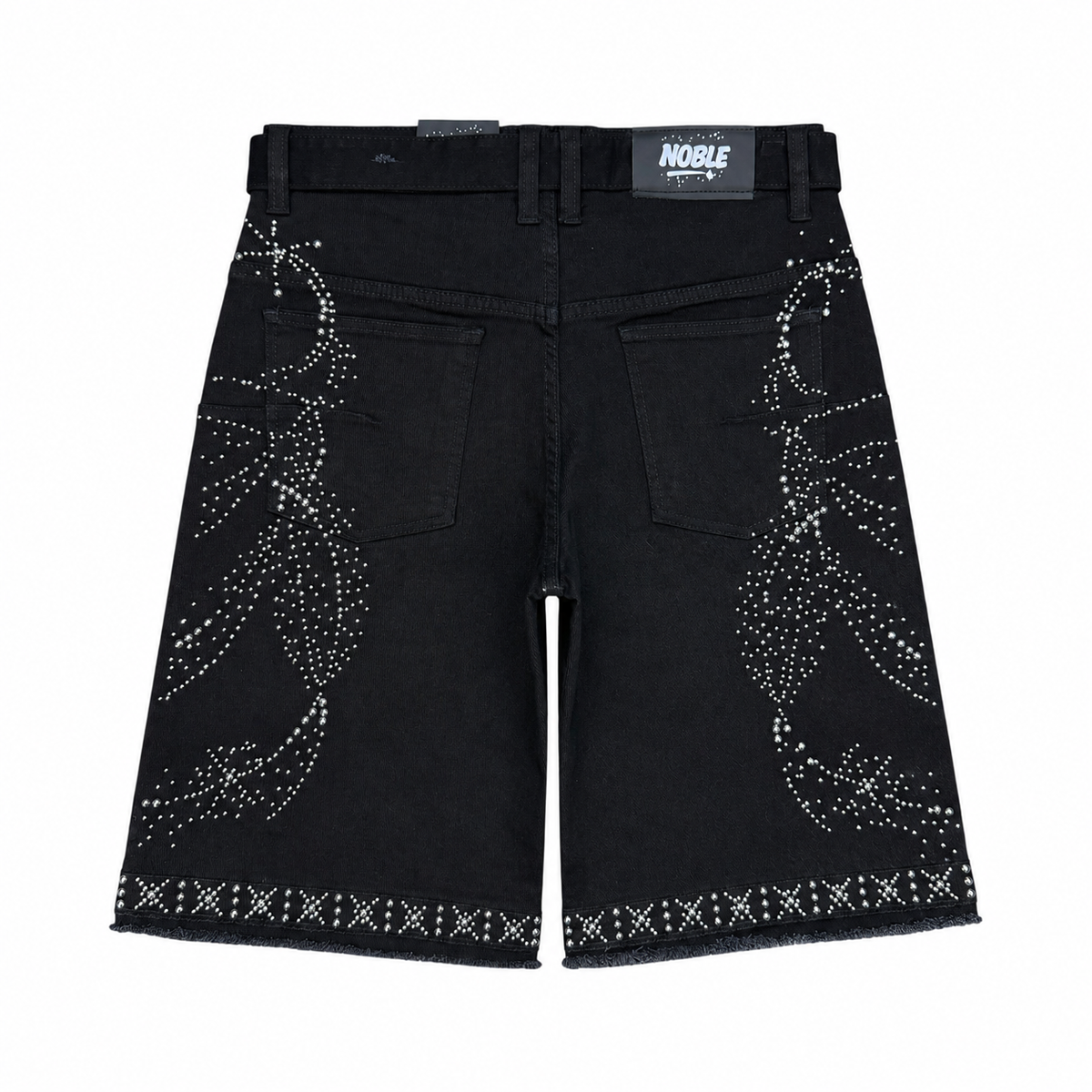 Noble Shorts - Spiral Studs Premium Kids Denim Shorts - NB-7713
