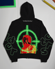 Red Letters Hoodie - We Don't Miss Scattered - Black