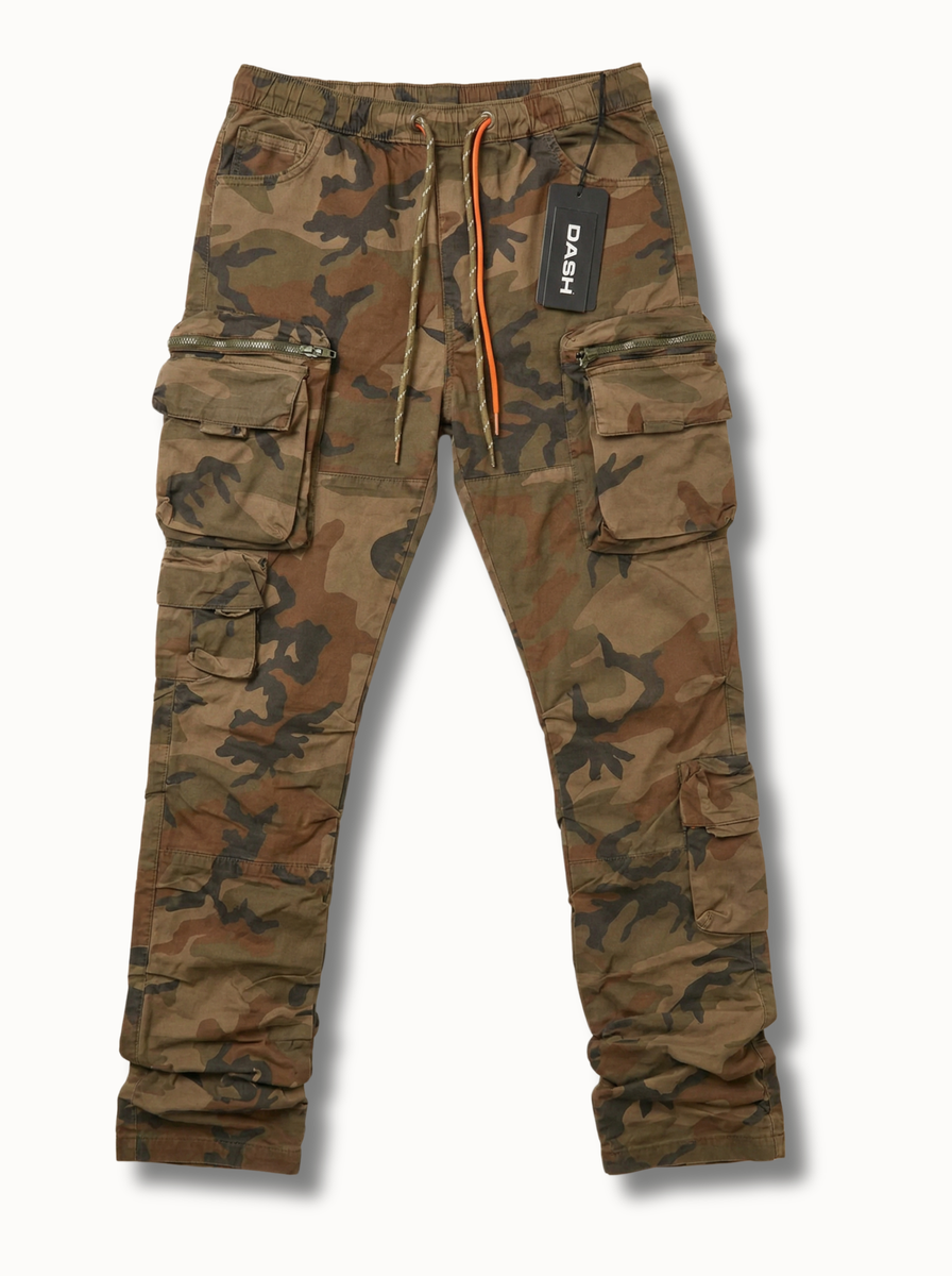 Dash Denim Cargo Pants - Stacked Fit - Forest Camo - AD807