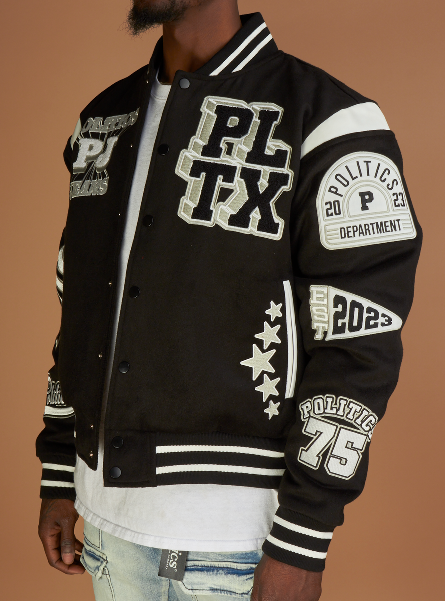 Politics Varsity Jacket - Magic - Black - 332 – Vengeance78