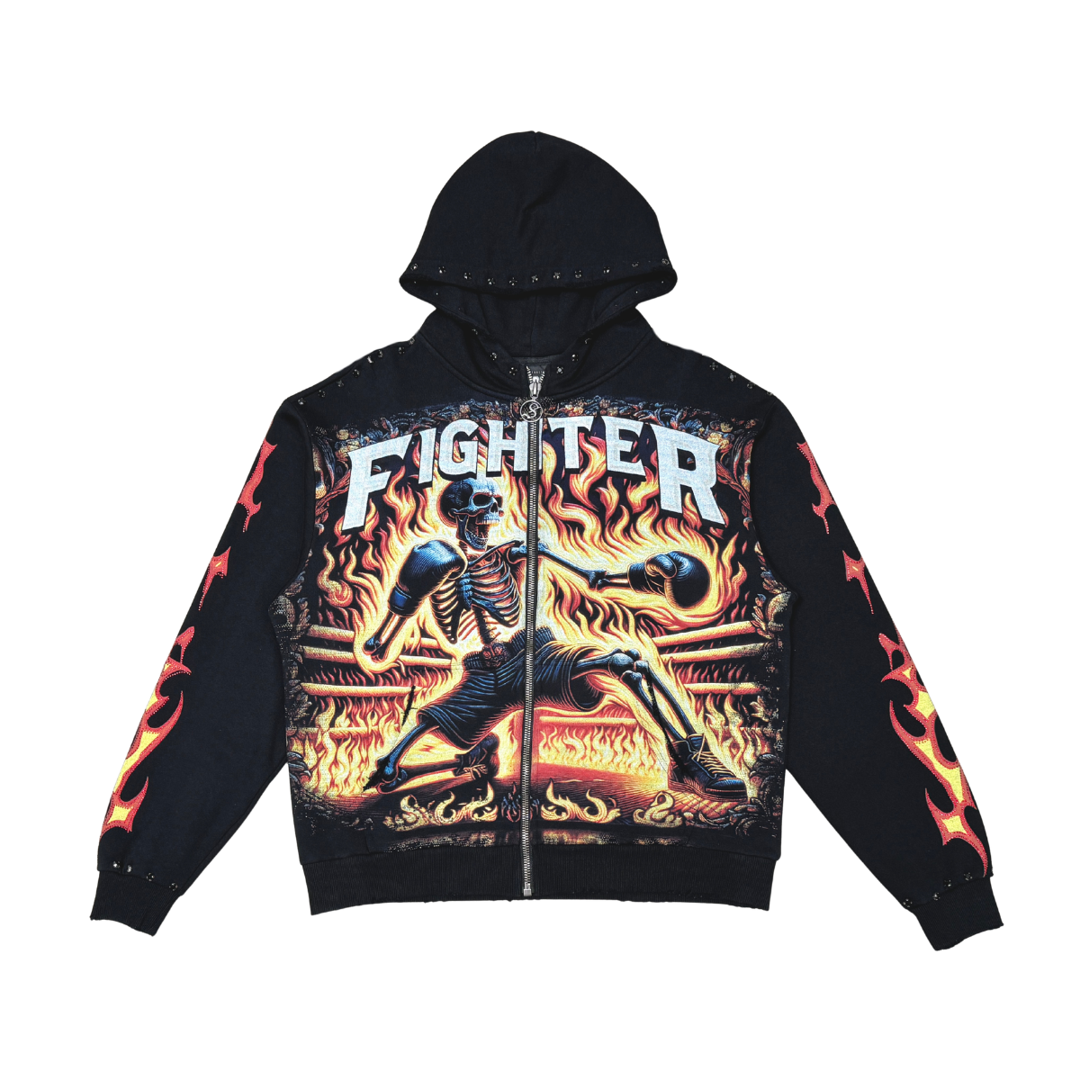 SuperStructure スウェット/fight it out パーカー STRAY Hoodie - Fighter Full Zip - Black - ST1644-BLK – Vengeance78