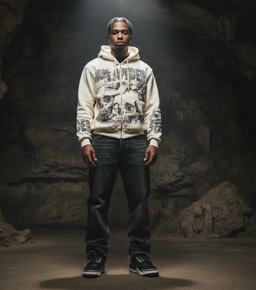 Stray Hoodie - Web Crawler Zip - Bone - ST1608 – Vengeance78