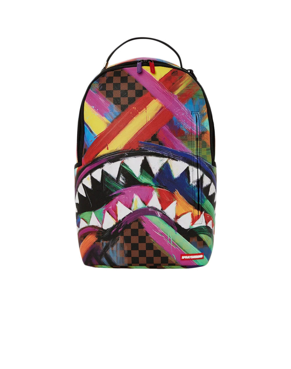 Sprayground Kids Crushed Sports Cars DLXSR Backpack in Multicolour