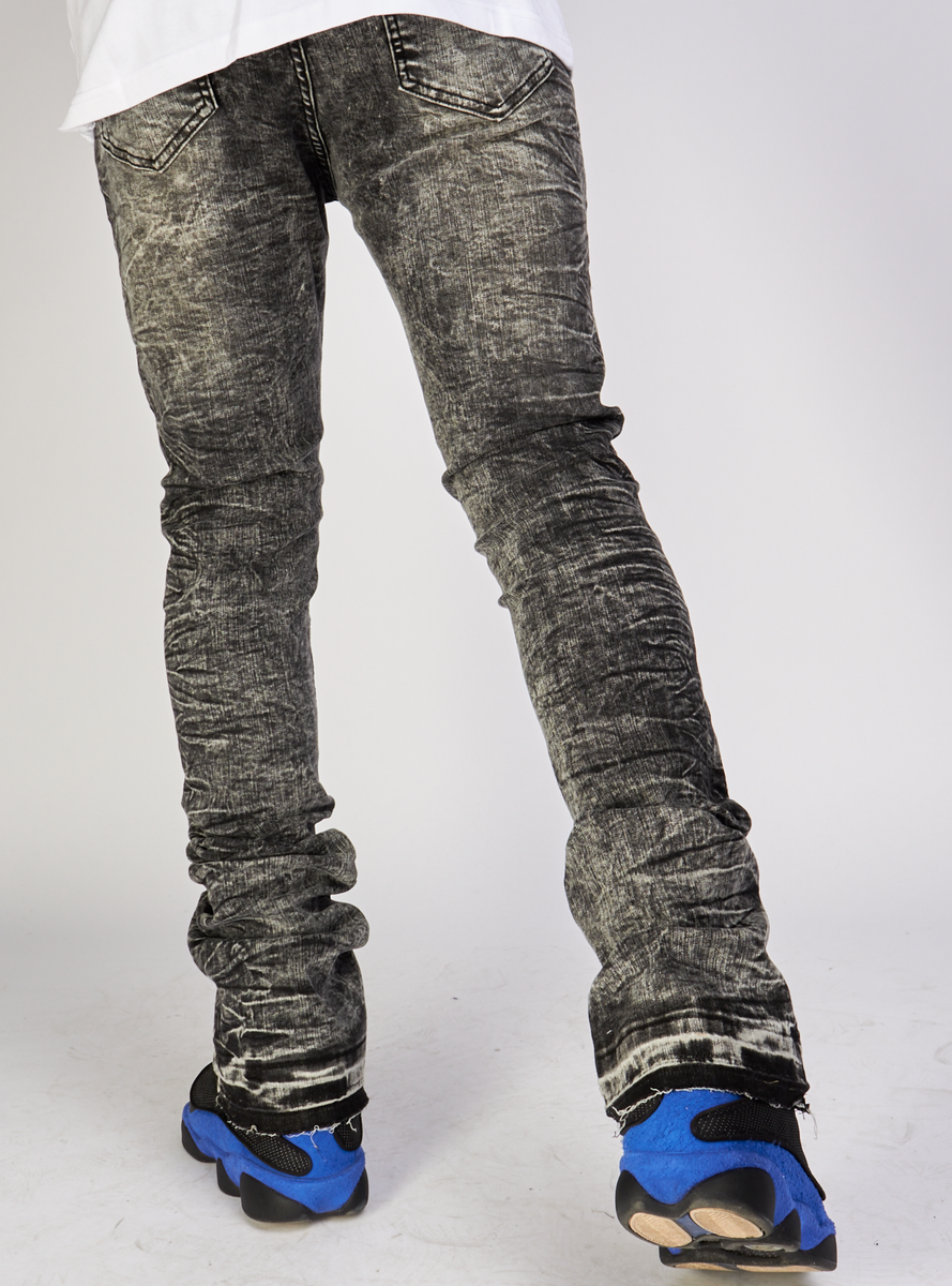 Waimea Jeans Surface Distressed Stacked Black Wash M5829D