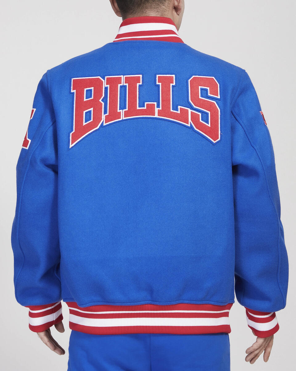 BUFFALO BILLS OLD ENGLISH WOOL VARSITY JACKET (ROYAL BLUE/RED) – Pro  Standard