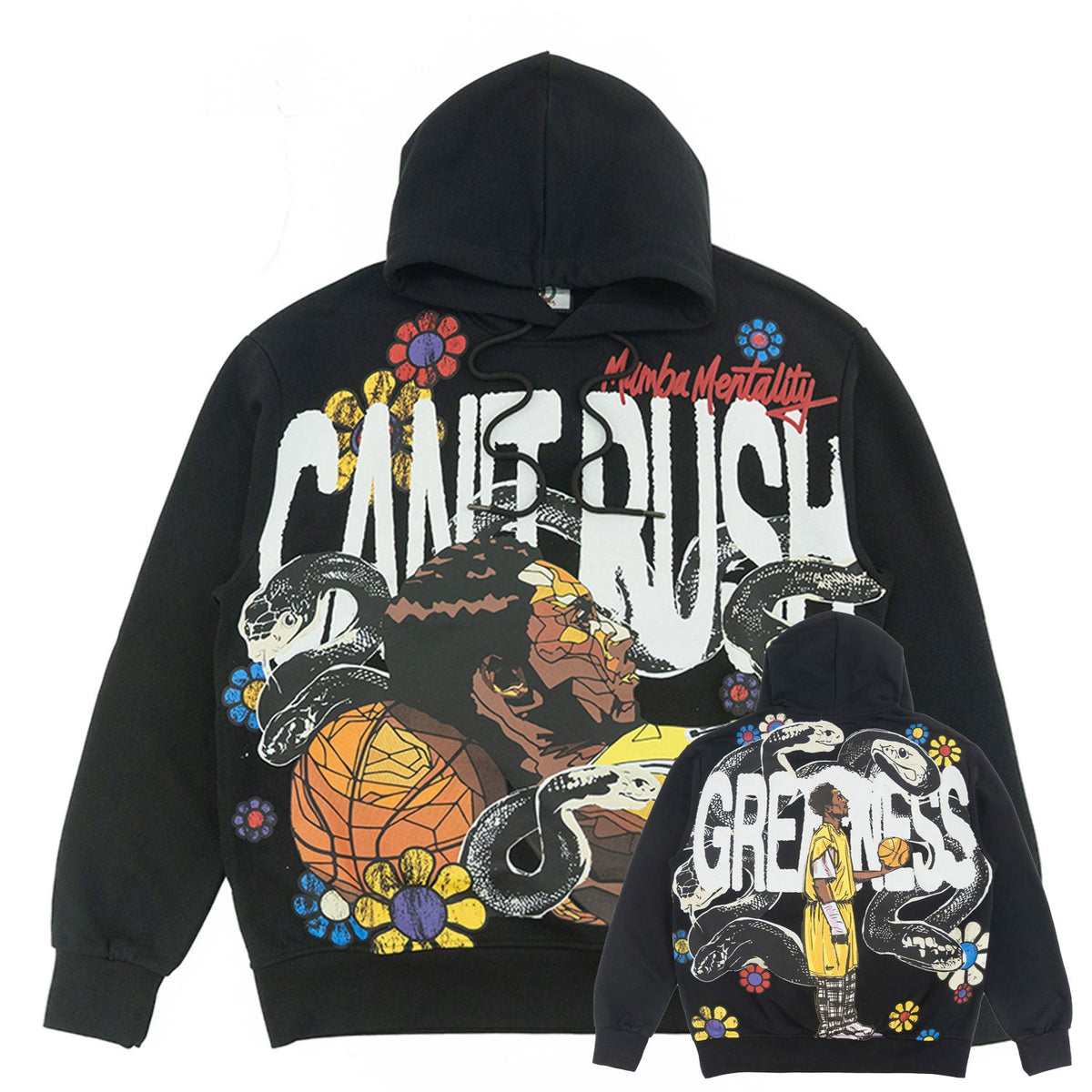 Makobi Can't Rush Greatness Pull Over Fleece Hoodie in Black