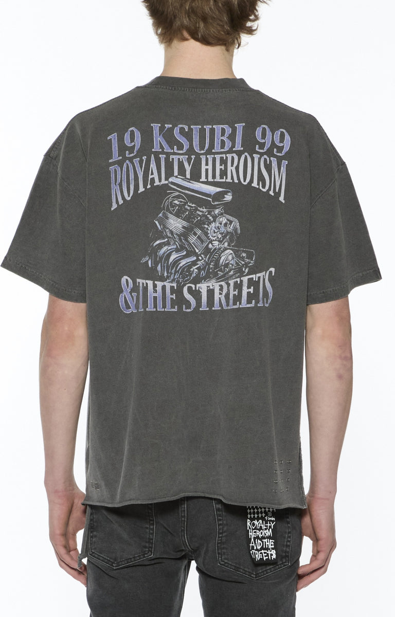 Ksubi T-Shirt - Engine Excess - Charcoal - MPF25TE033 – Vengeance78