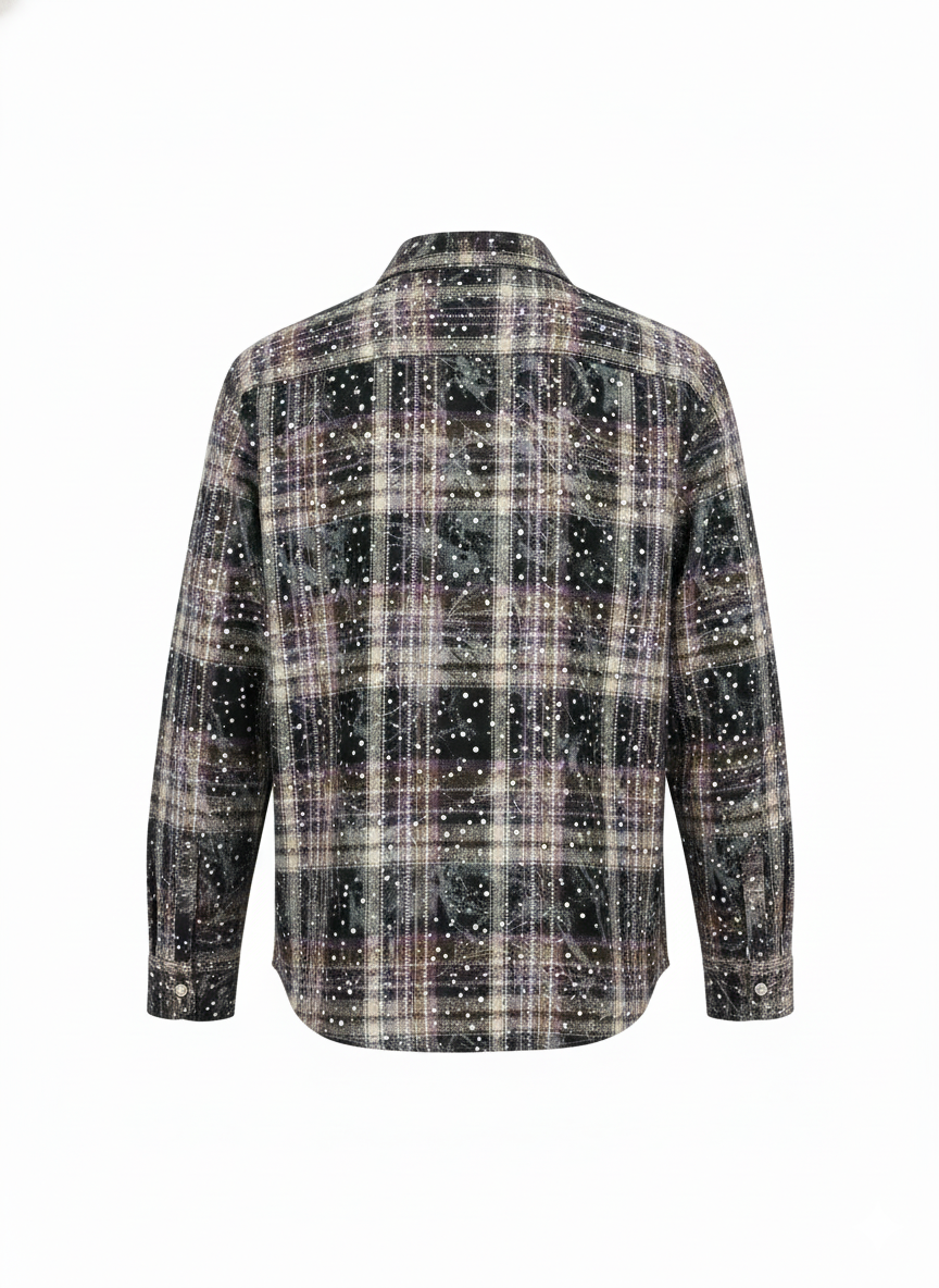 R3Bel Shirt - Rhinestone Plaid - Plum - 652-231 – Vengeance78