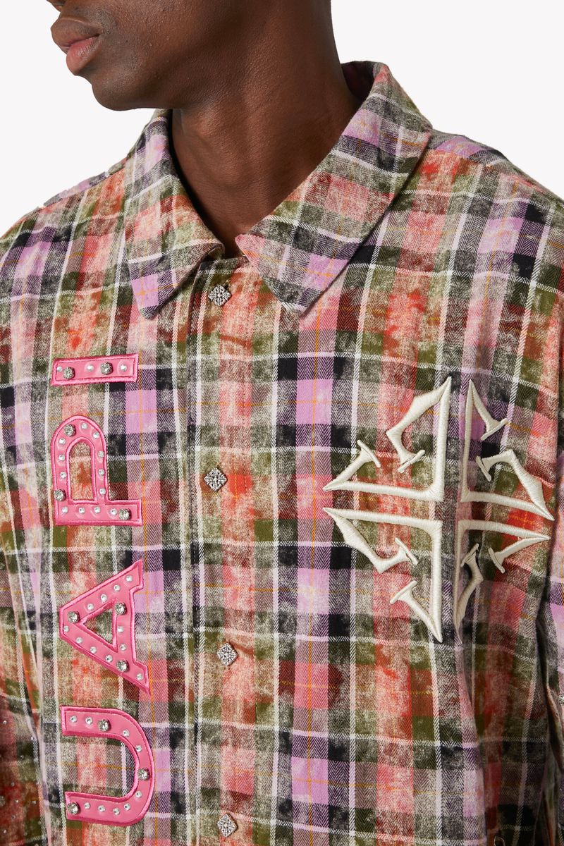 Guapi Shirt - Rhinestone Flannel - Blush Pink – Vengeance78