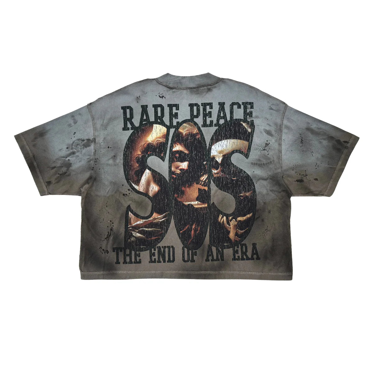Rare Peace T-Shirt - Save Our Souls Rhinestones - Olive - RT5063