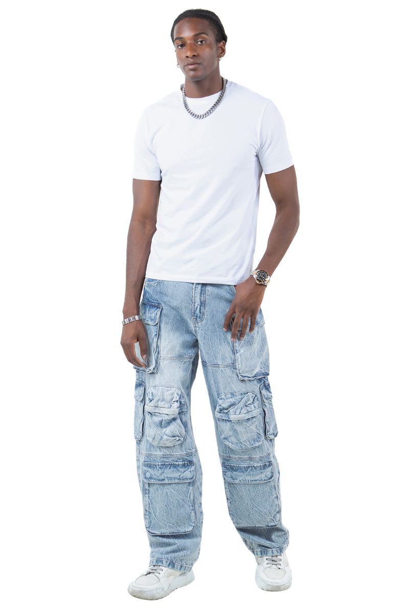 Publik Denim Jeans - 3D Cargo Wide - Sky - KD2477 – Vengeance78