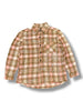 Roku Studio Shirt - Rhinestones Flannel - Khaki And Salmon - RK6481816