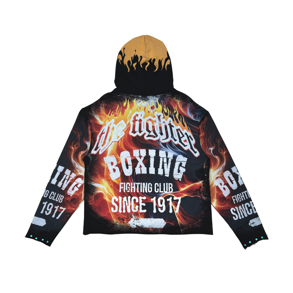 STRAY Hoodie - The Fighter Full Zip Up - Black - ST1602-BLK