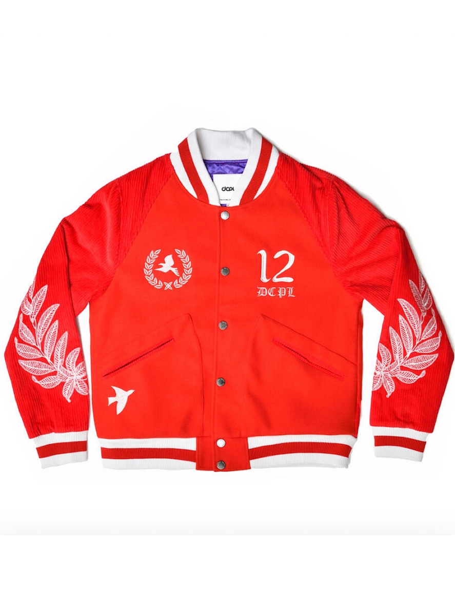 DCPL Jacket Letterman Bomber Red DF3801 Vengeance78
