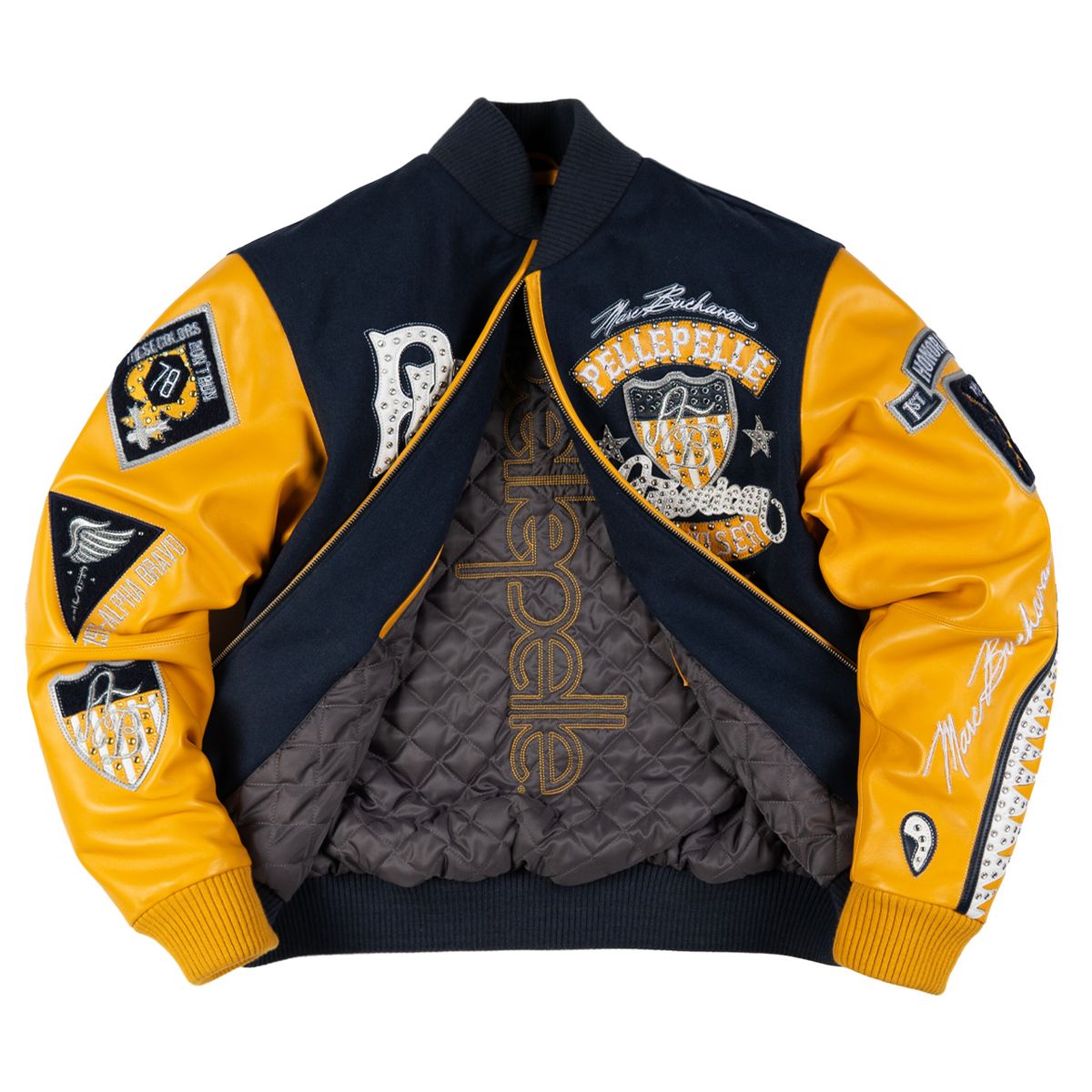 Pelle Pelle Jacket - American Bruiser - Navy And Maize - 325-37554