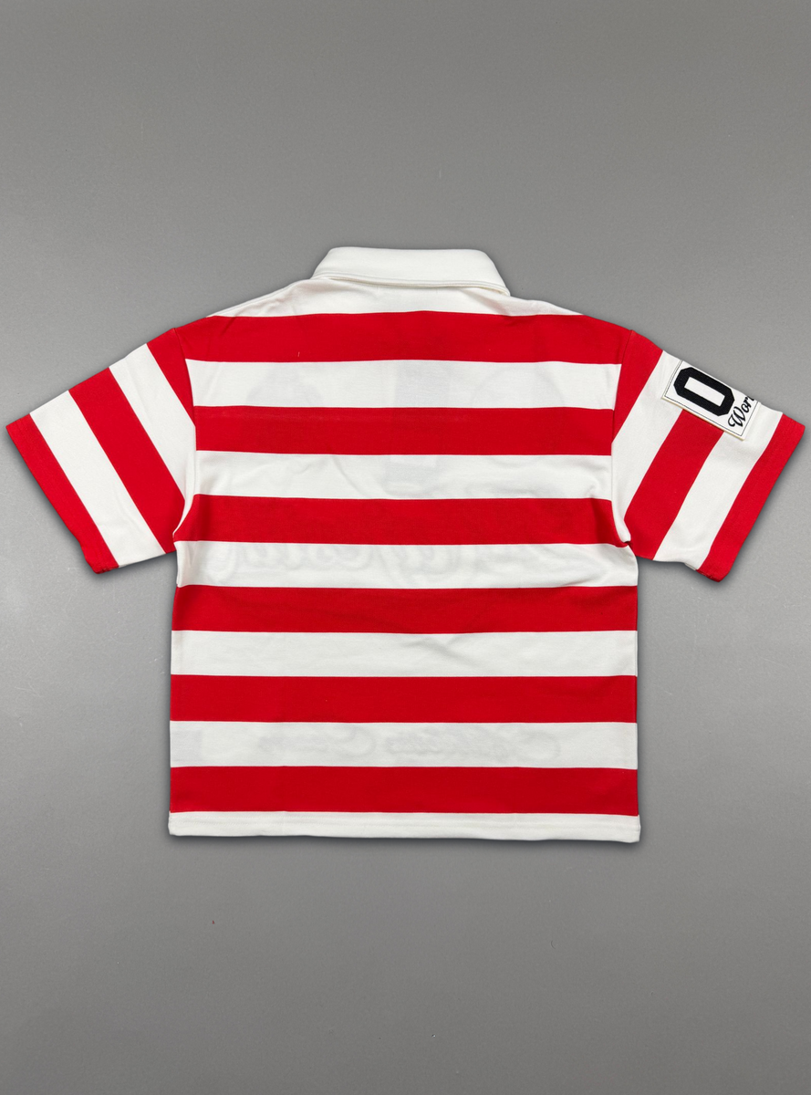 Majestik Polo T-Shirt - Stripe - Patches & Studs - Red - SH26106