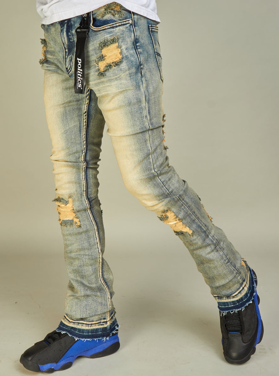 Politics Jeans Super Stacked Skinny Flare 38 Inseam Scott Vinta Vengeance78 