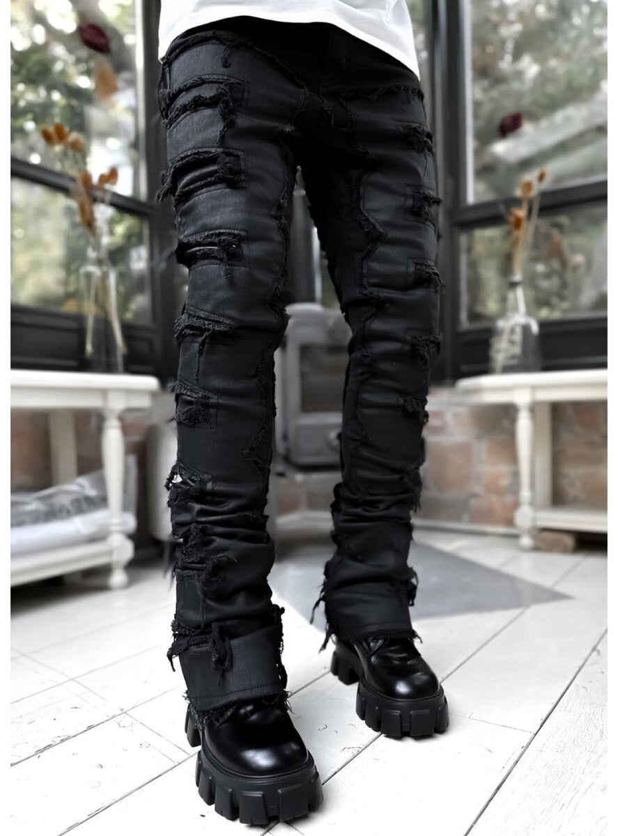 パンツ GUAPI ALL BLACK SUPER STACKED DENIM GUAPI ALL BLACK SUPER STACKED DENIM – BLUE CITY NYC