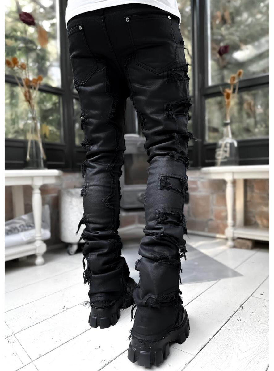 Guapi Jeans - Obsidian Waxed Stacked Denim - Black - GUAP13