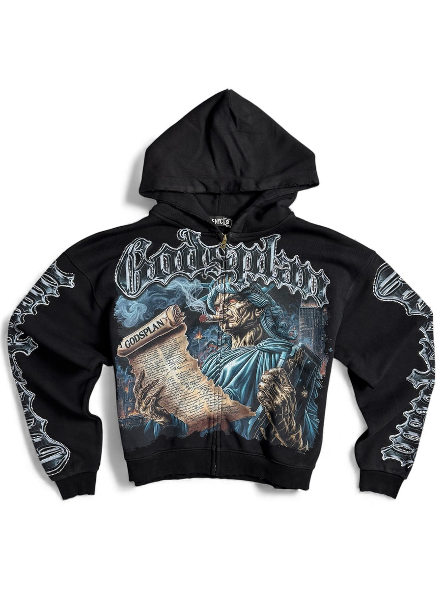 NME Hoodie - Axen Zip - Washed Black - 273 – Vengeance78