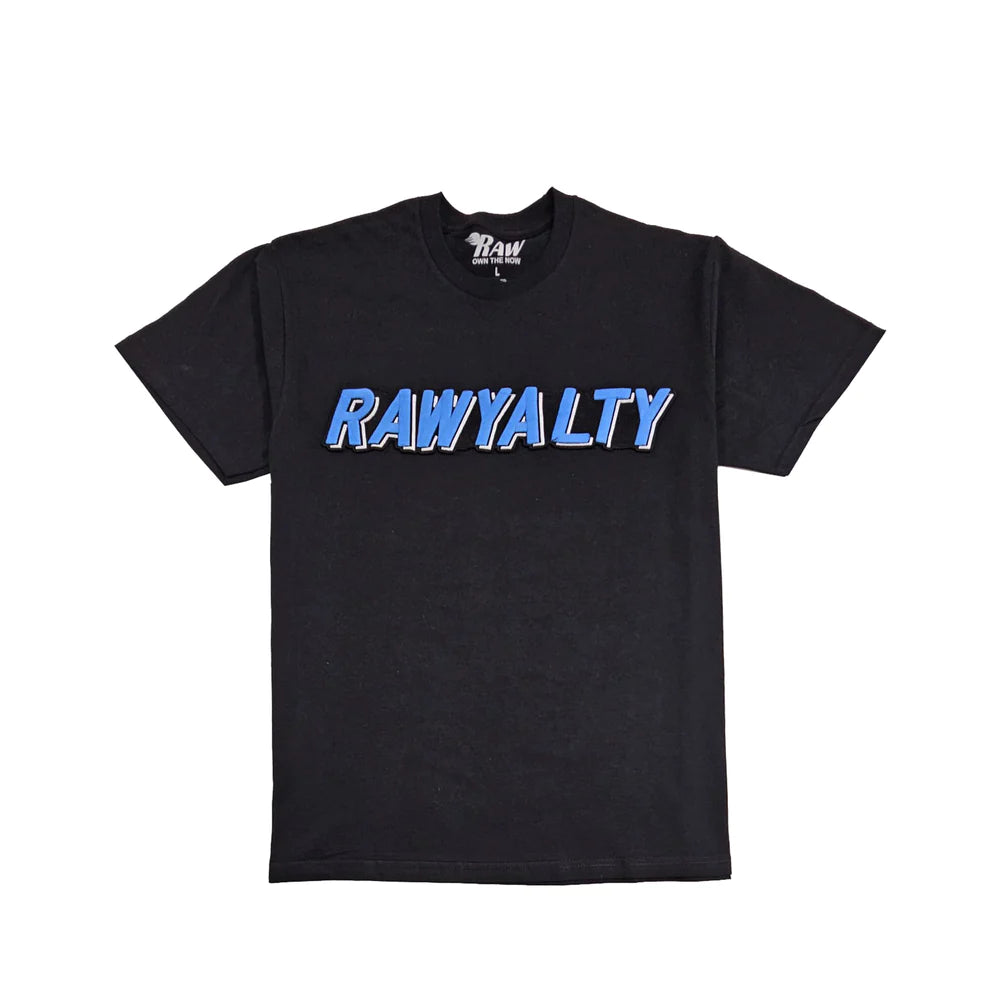 Rawyalty T-shirt - Raw Throwie - Black And Carolina Blue - Rmt 