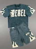 Rebel Minds Short Set - Rebel Flame - Hunter Green - 610-11107