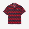 Lacoste Shirt - Men's Short Sleeve Patterned -Blue And Red - CH7626-51