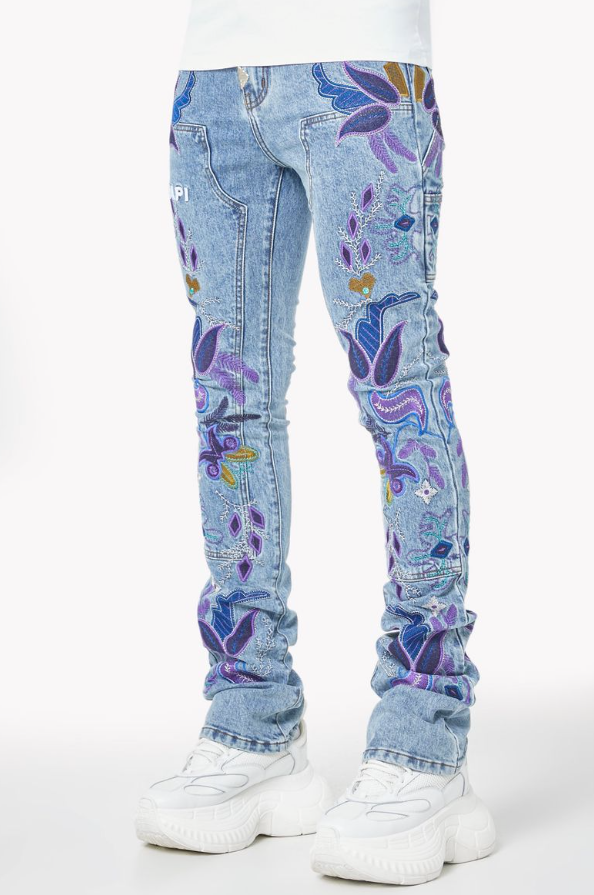 Guapi Jeans - Purple Flower Denim - Blue - 565PFD – Vengeance78