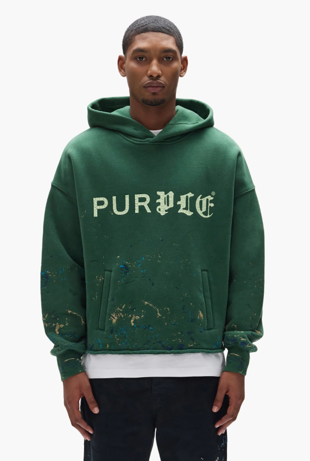 Purple-Brand Hoodie - Heavy Weight Fleece - Green - M4104-HFGH425