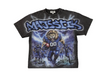 Majestik T-Shirt - Lion Football Graphic Crop - Black - TE2580