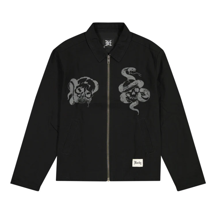 Ed Hardy Jacket - LKS Skull Boxy Zip Up - Black - EHMO1203-3