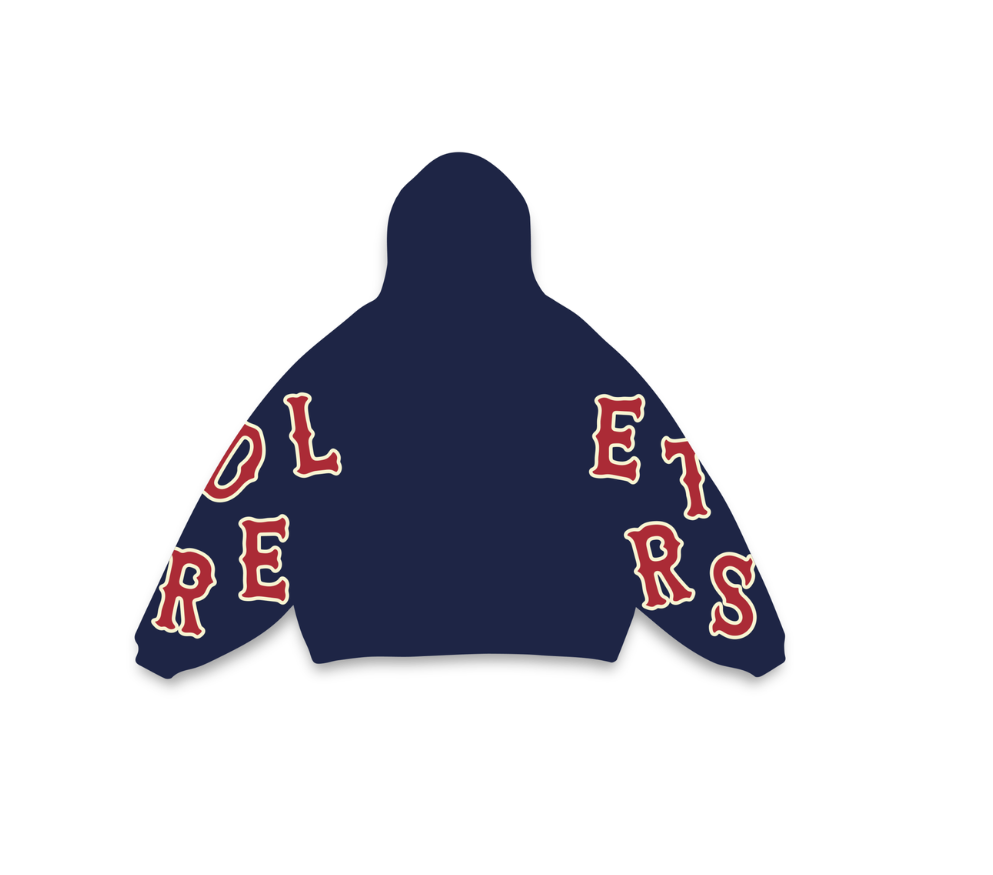 Red Letters Hoodie - Caught Red Scattered - Blue - CRD-HOOD