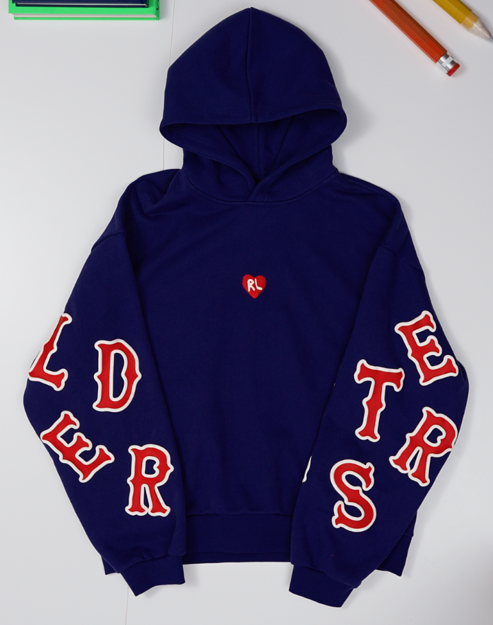 Red Letters Hoodie - Caught Red Scattered - Blue - CRD-HOOD