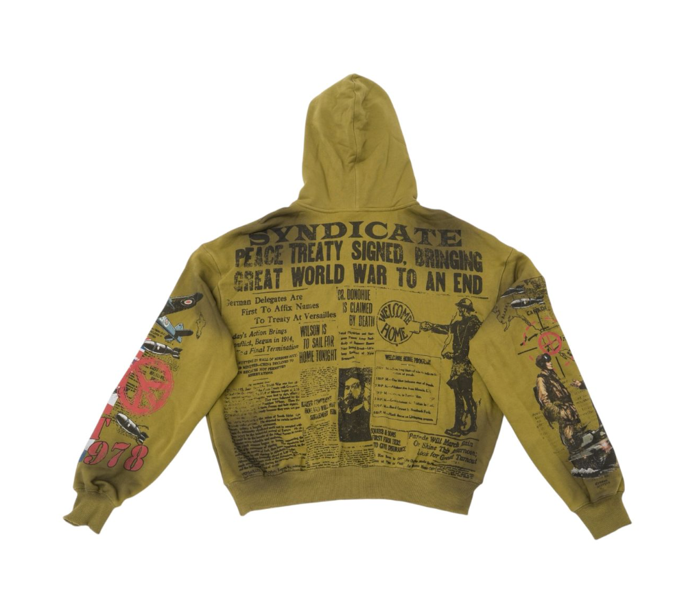 The Syndicate Hoodie - Peace Zip Up - Olive - SYNH_18 – Vengeance78