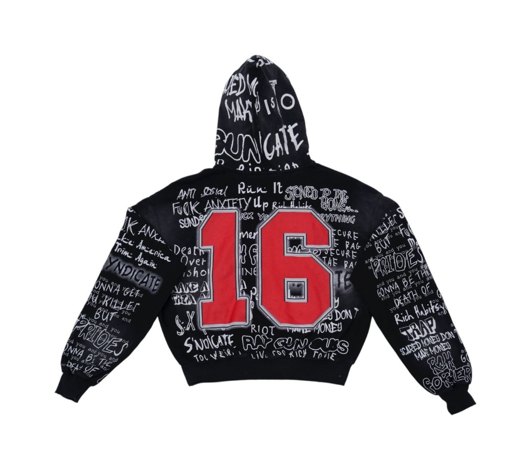 The Syndicate Hoodie - 16 Zip Up - Black - SYNH_23 – Vengeance78
