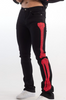 Kindred Pants - PREMIUM SKELETON EMBROIDERY RHINESTONE PANTS - BLACK/RED - KD2215