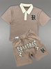 Rebel Minds Short Set - Spartans Washed Polo - Taupe - 610-11626