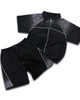 Kindred Short Set - Rhinestone Nylon Track Set - Black/Black - KD261T