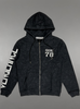 Vengeance78 Hoodie - King Zip Up - Black W/ White - KING269