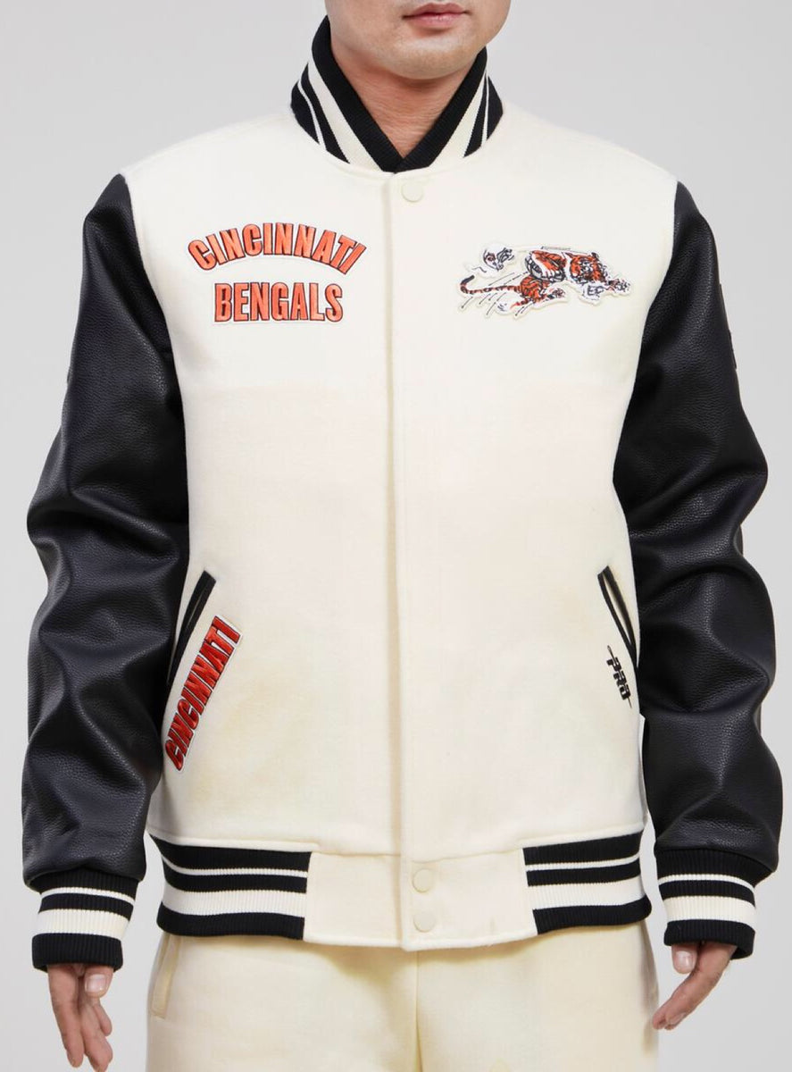 Cincinnati Bengals Pro Standard Retro Classic Varsity Full-Zip Jacket -  Cream