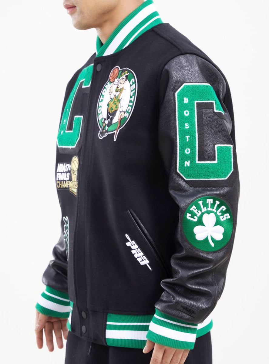 Black and Charcoal Boston Celtics Youth Jacket - Jacket Makers