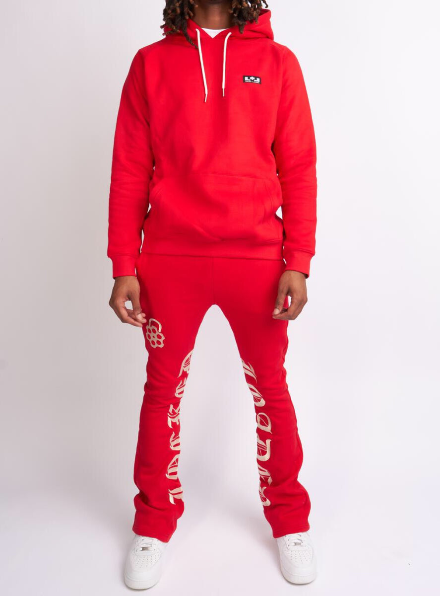 LNL Sweatsuit Chamber Red And Cream 351 Vengeance78