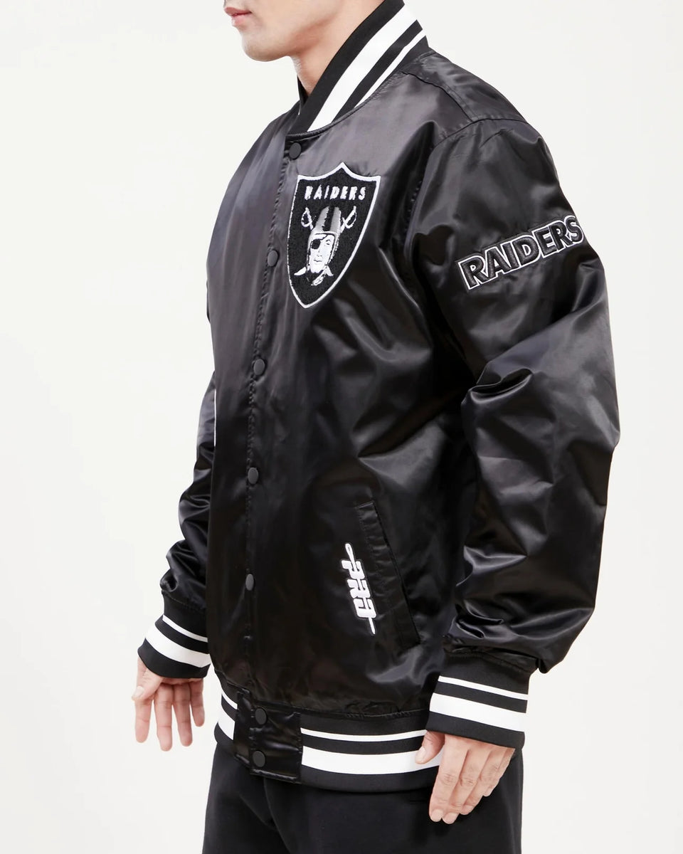 Retro Classic Las Vegas Raiders Varsity Cream and Black Jacket