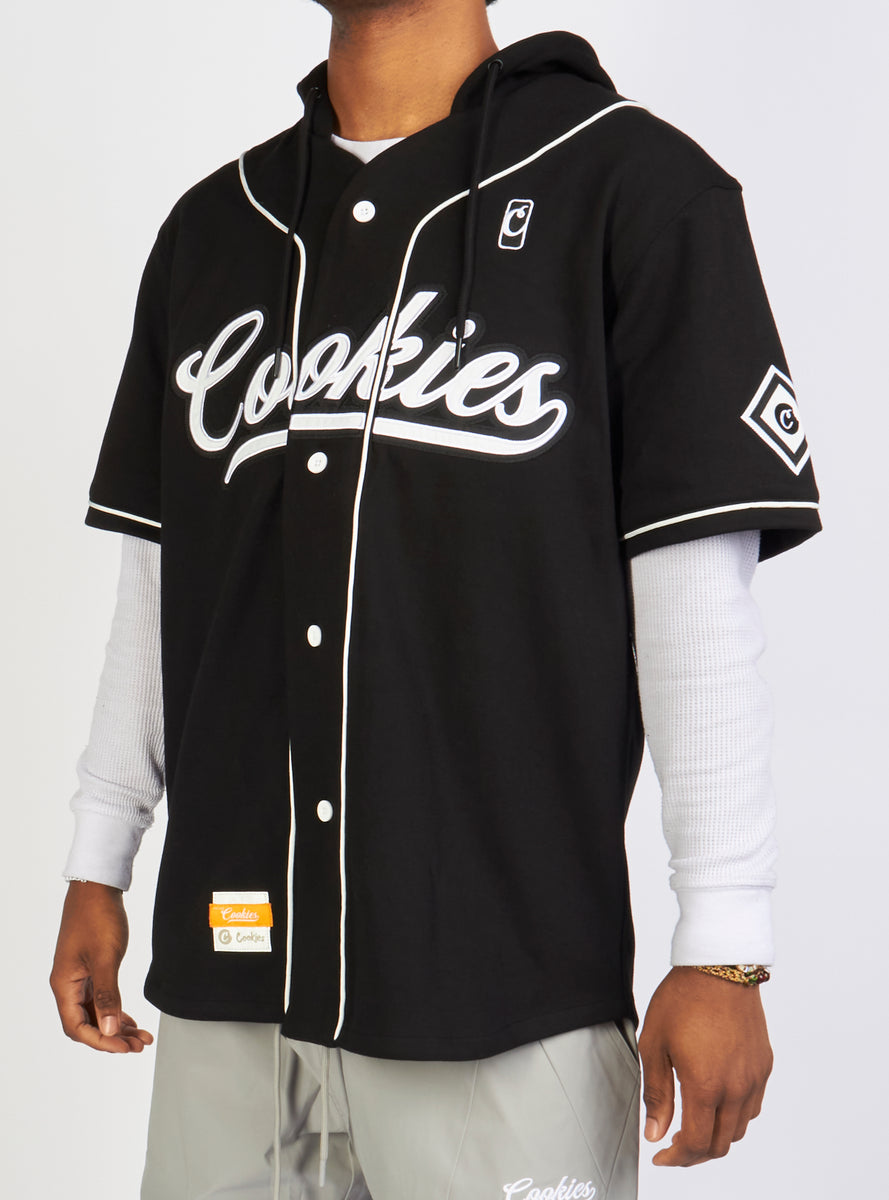 Cookies Pack Black Hooded Baseball Jersey