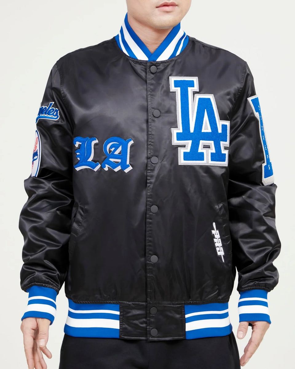 LOS ANGELES DODGERS OLD ENGLISH WOOL VARSITY JACKET (BLACK)