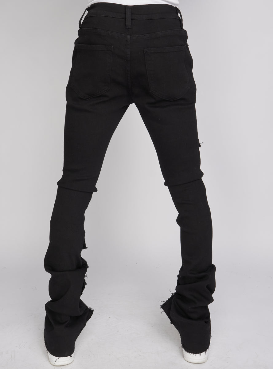 Politics Super Stacked Cargo Pants - Jet Black - Marcel504 – Vengeance78